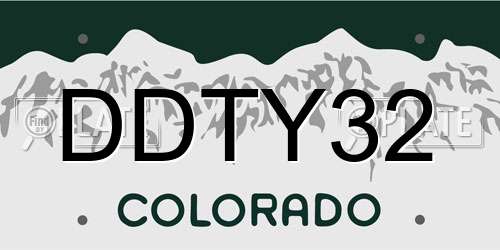DDTY32 Colorado License Plate