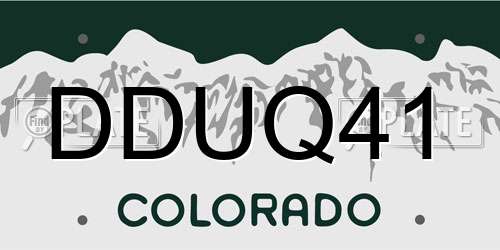 DDUQ41 Colorado License Plate