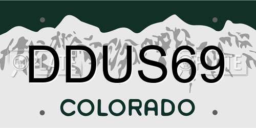 DDUS69 Colorado License Plate
