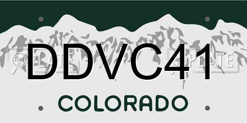 DDVC41 Colorado License Plate
