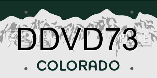 DDVD73 Colorado License Plate