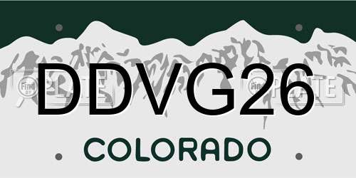 DDVG26 Colorado License Plate