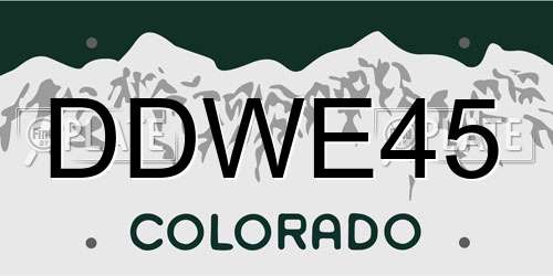 DDWE45 Colorado License Plate