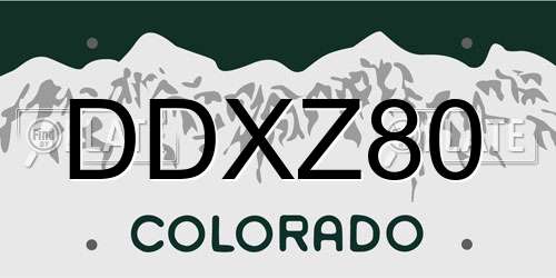 DDXZ80 Colorado License Plate