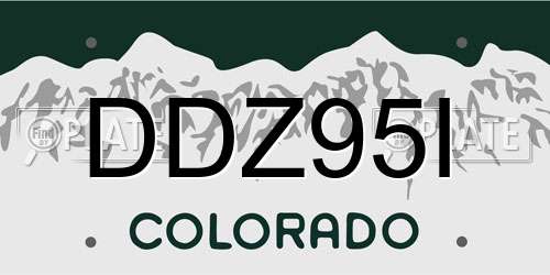 DDZ95I Colorado License Plate