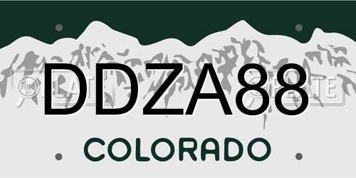 DDZA88 Colorado License Plate