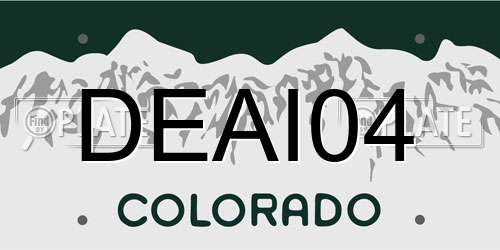 DEAI04 Colorado License Plate