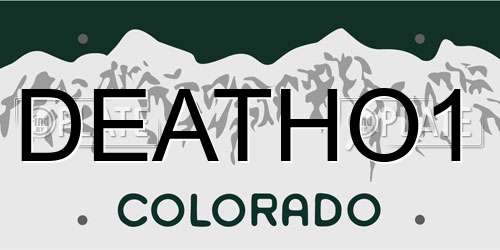 DEATHO1 Colorado License Plate