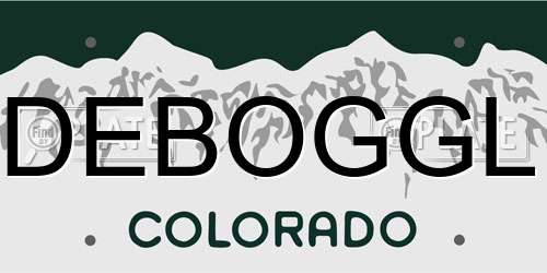 DEBOGGL Colorado License Plate