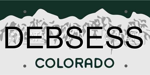 DEBSESS Colorado License Plate