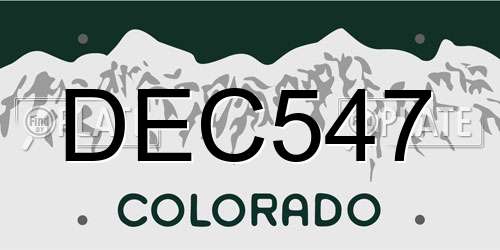 DEC547 Colorado License Plate