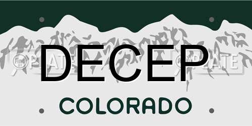 DECEP Colorado License Plate
