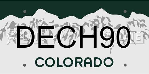 DECH90 Colorado License Plate