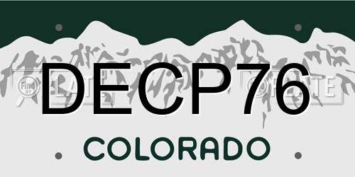 DECP76 Colorado License Plate