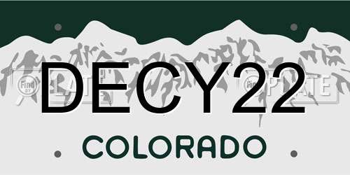 DECY22 Colorado License Plate