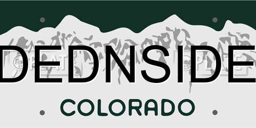 DEDNSIDE Colorado License Plate