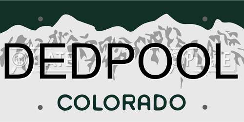 DEDPOOL Colorado License Plate