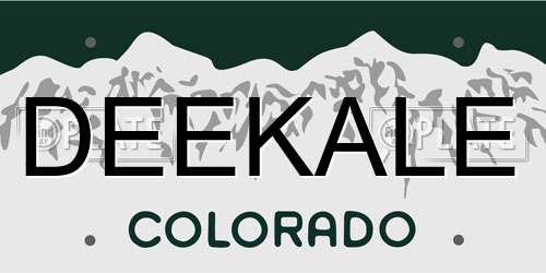 DEEKALE Colorado License Plate