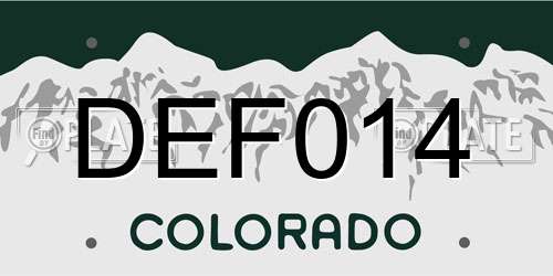 DEF014 Colorado License Plate