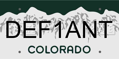 DEF1ANT Colorado License Plate