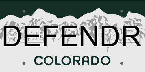 DEFENDR Colorado License Plate