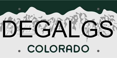 DEGALGS Colorado License Plate