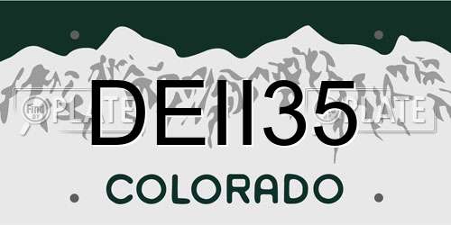 DEII35 Colorado License Plate