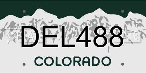 DEL488 Colorado License Plate