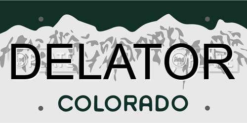 DELATOR Colorado License Plate