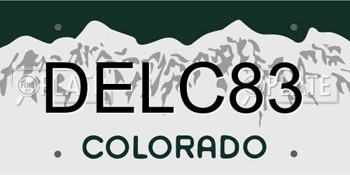 DELC83 Colorado License Plate