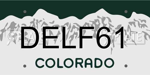 DELF61 Colorado License Plate