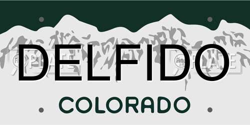 DELFIDO Colorado License Plate
