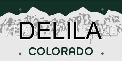 DELILA Colorado License Plate