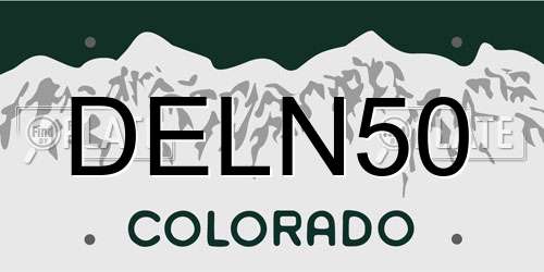 DELN50 Colorado License Plate