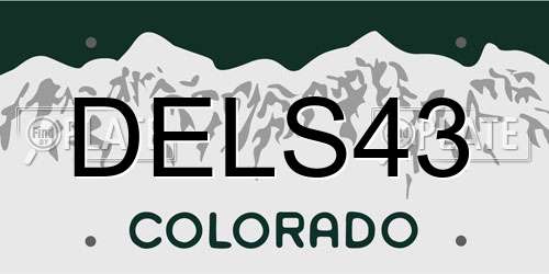 DELS43 Colorado License Plate