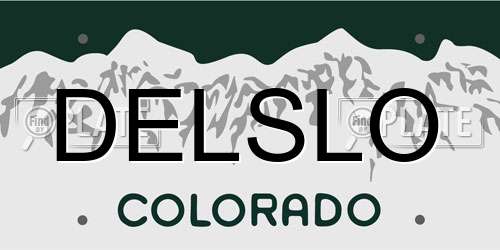 DELSLO Colorado License Plate