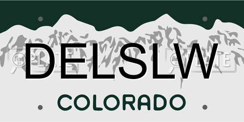 DELSLW Colorado License Plate