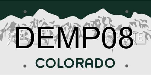 DEMP08 Colorado License Plate