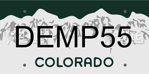 DEMP55 Colorado License Plate