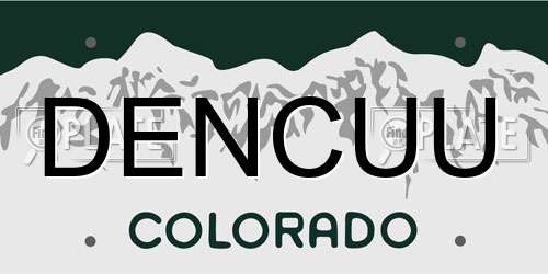 DENCUU Colorado License Plate