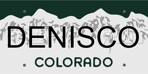 DENISCO Colorado License Plate