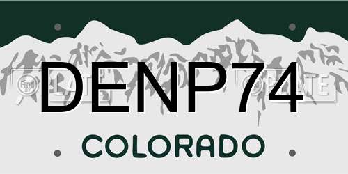 DENP74 Colorado License Plate