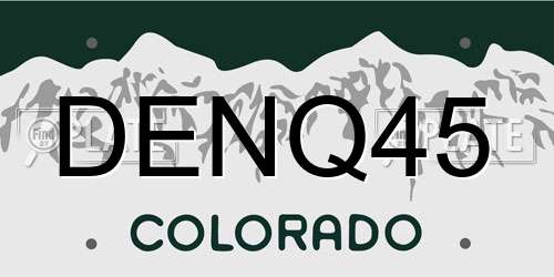DENQ45 Colorado License Plate
