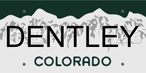 DENTLEY Colorado License Plate