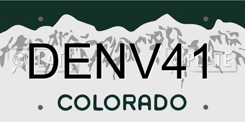 DENV41 Colorado License Plate
