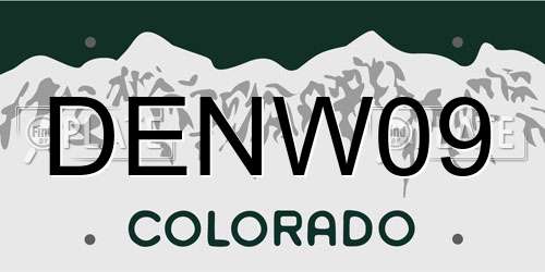 DENW09 Colorado License Plate