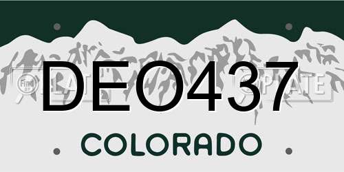DEO437 Colorado License Plate