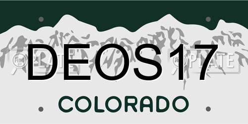 DEOS17 Colorado License Plate