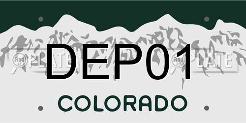 DEP01 Colorado License Plate