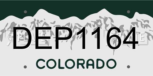 DEP1164 Colorado License Plate